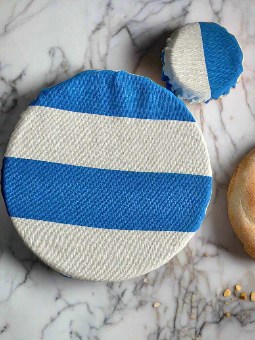 Matching Bowl and Jar Covers - Nautical Stripes Coastal