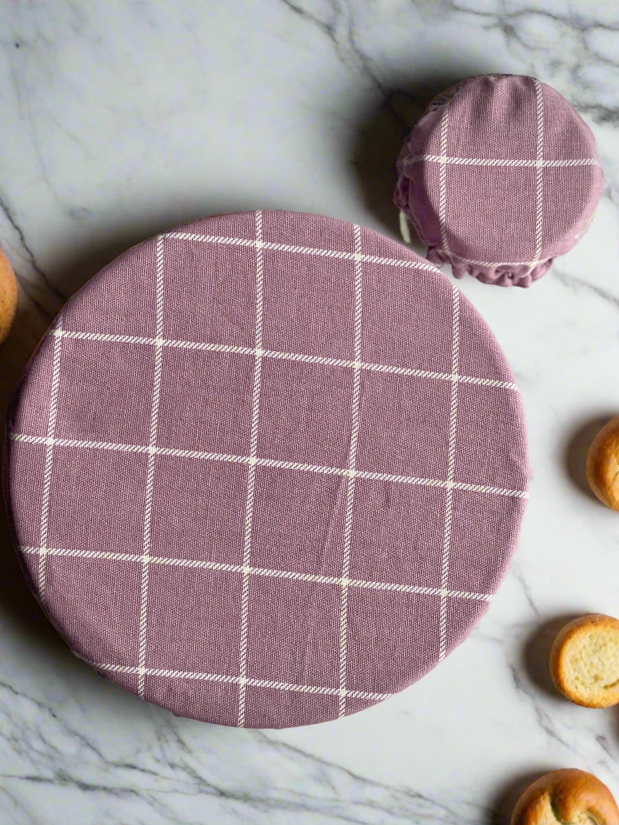 Matching Bowl and Jar Covers - Window Pane Lilac