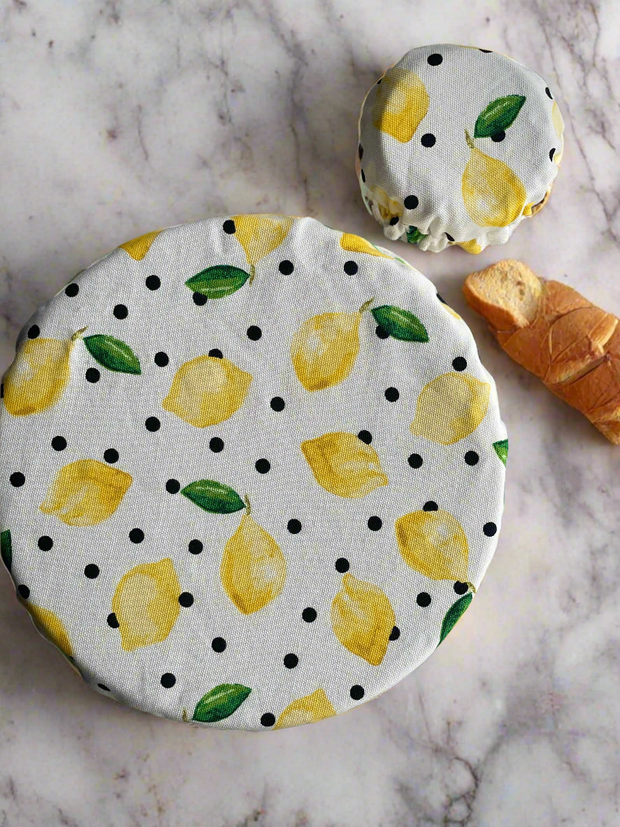 Matching Bowl and Jar Covers - Lemon Dot