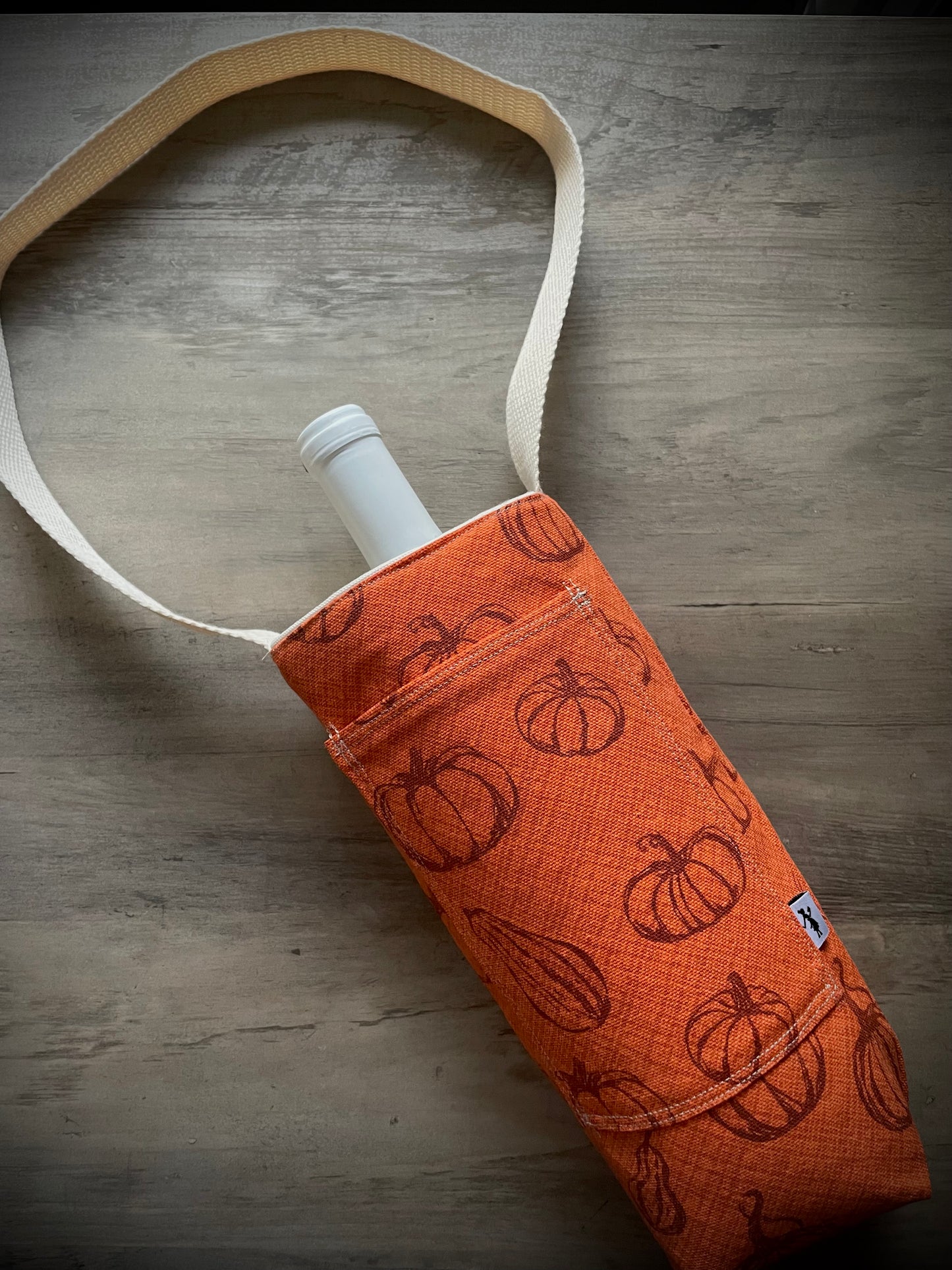 Single Wine Tote - Gourds Pumpkin