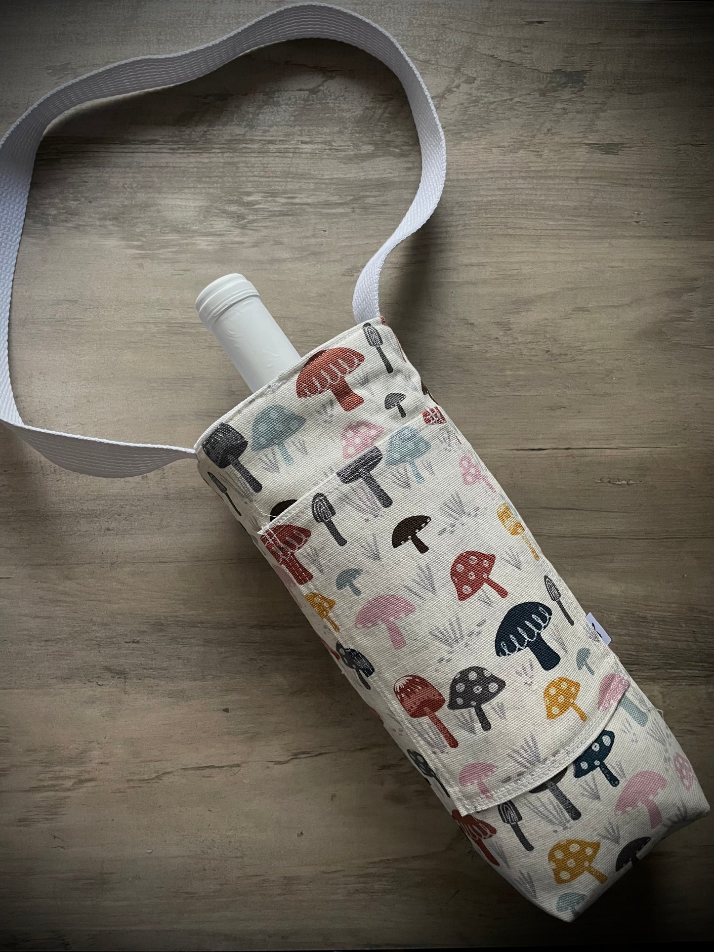Single Wine Tote - Mushroom Mod Multi