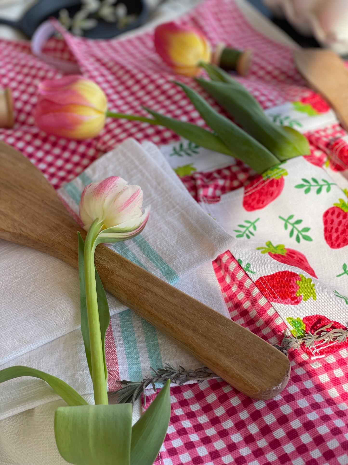 Sophia - Strawberry on Gingham Fuchsia