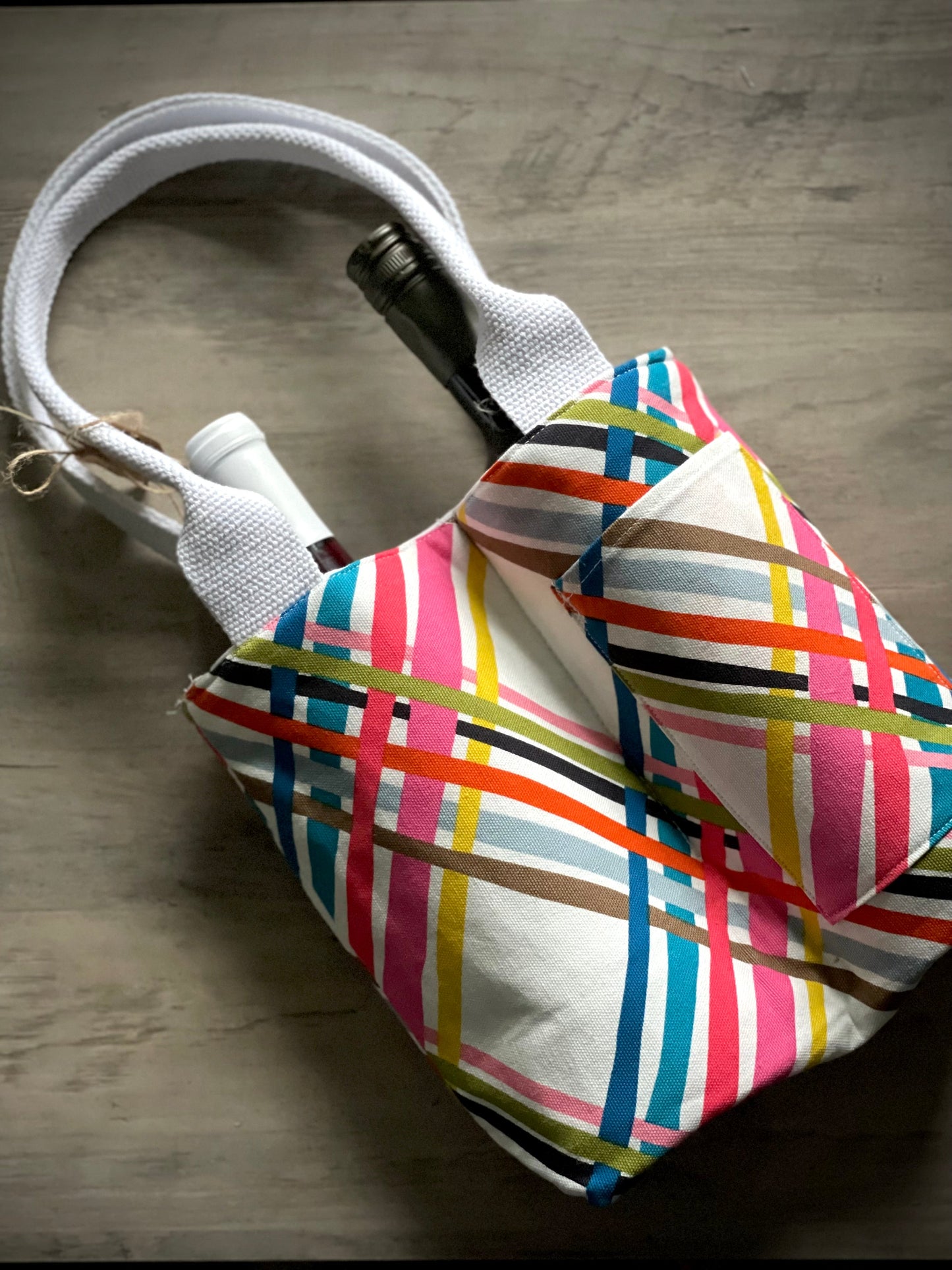Double Wine Tote - Ribbons of Happiness