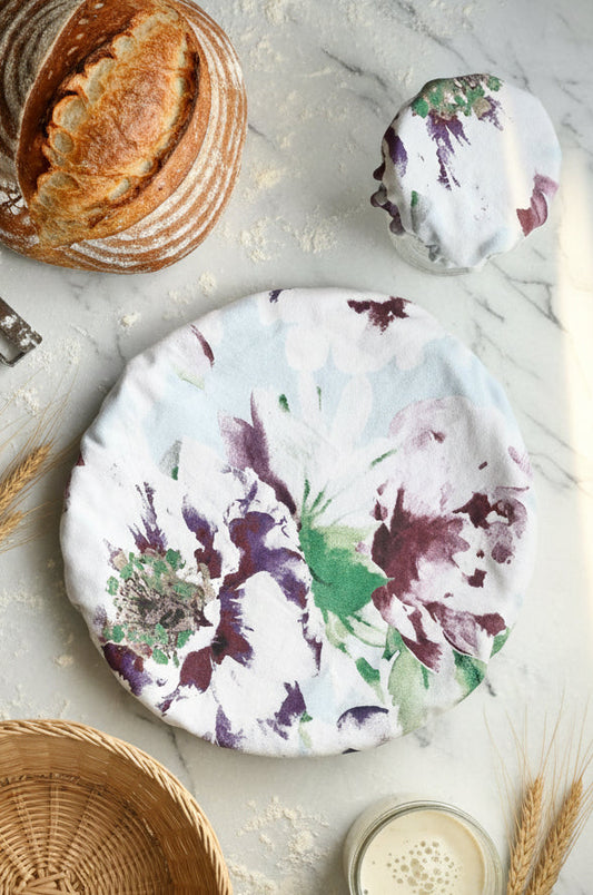 Matching Bowl and Jar Covers - Garden Blooms Blue