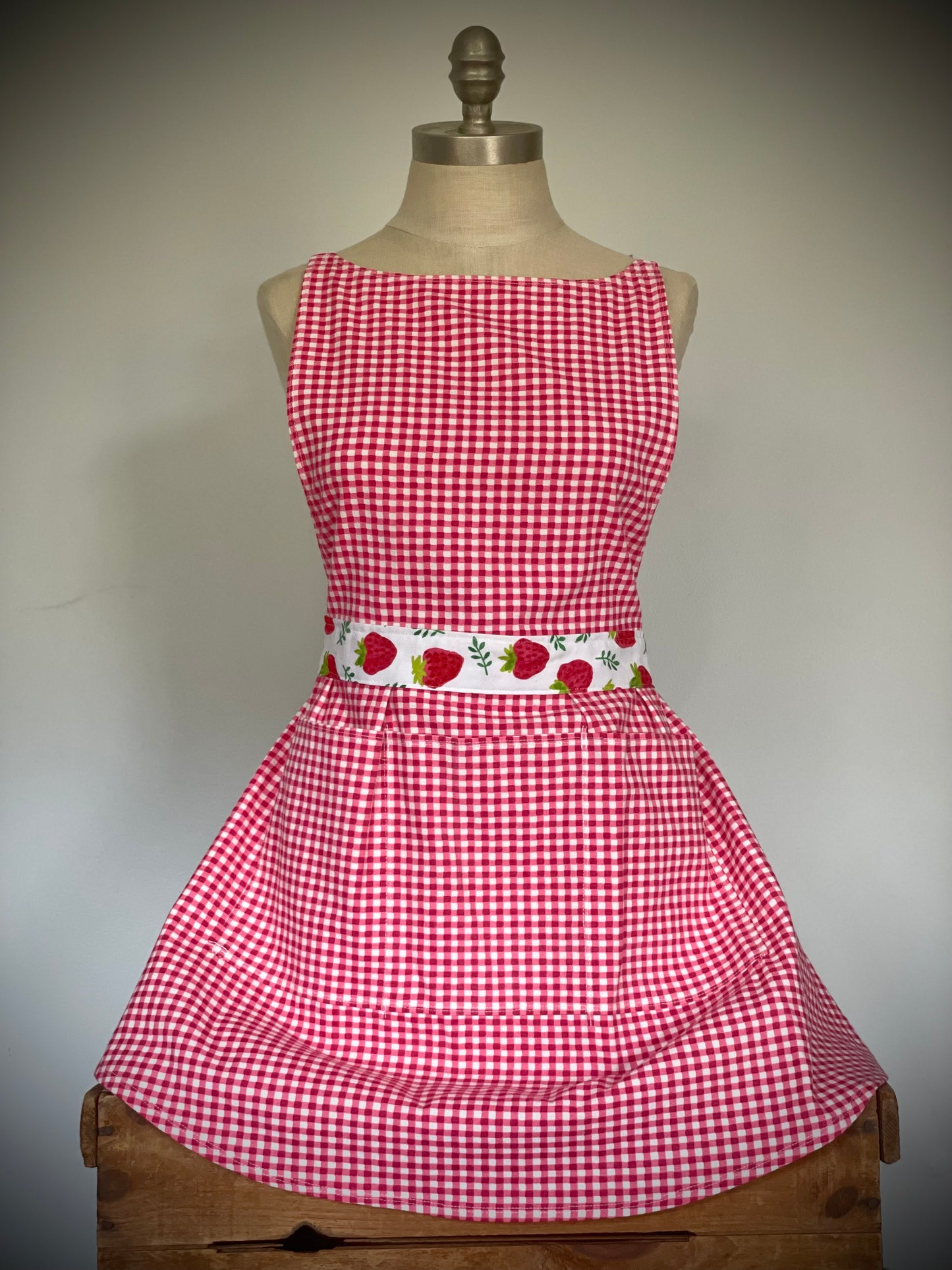 Cecilia - Strawberry on Gingham Fuchsia