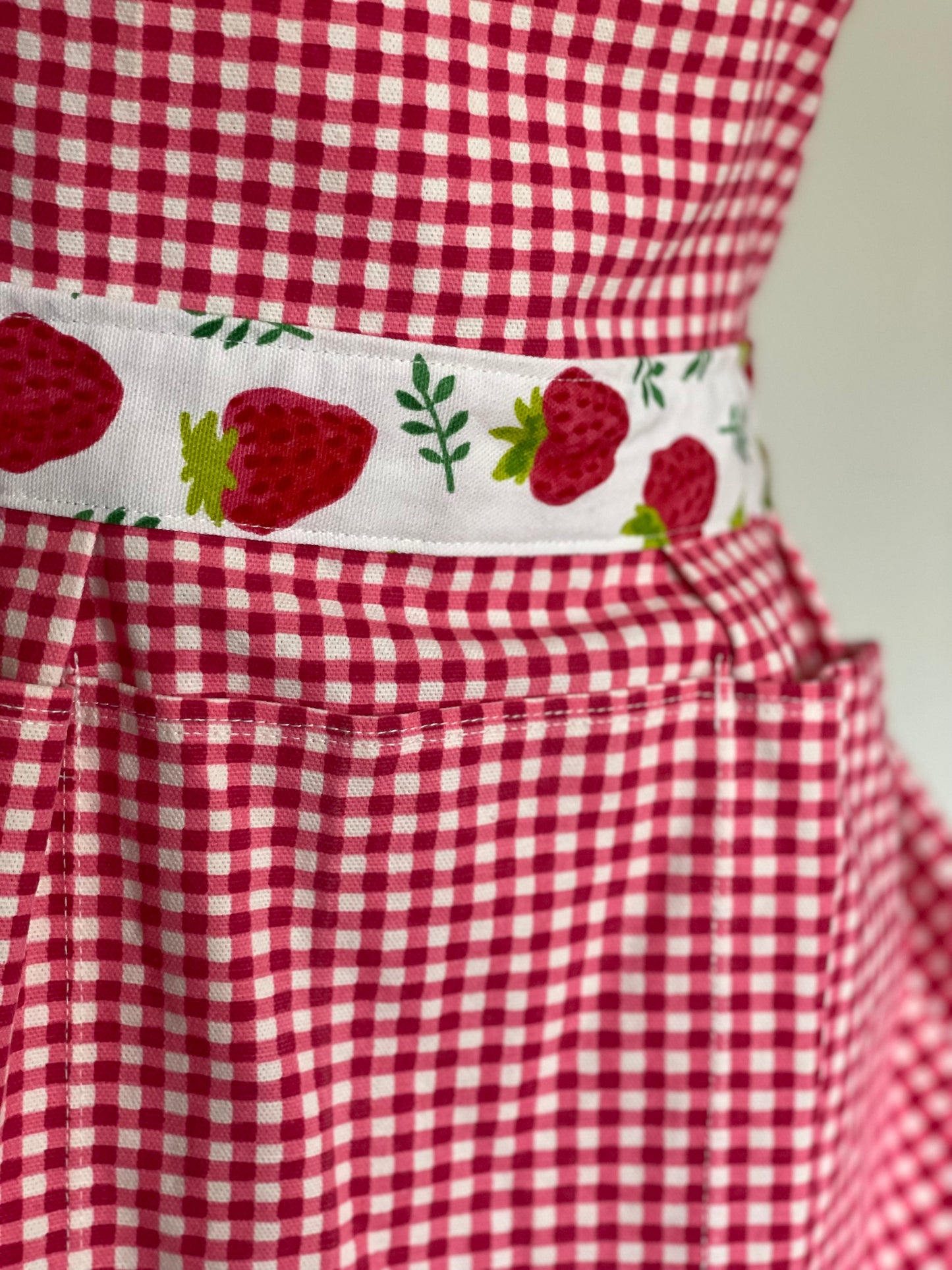 Cecilia - Strawberry on Gingham Fuchsia