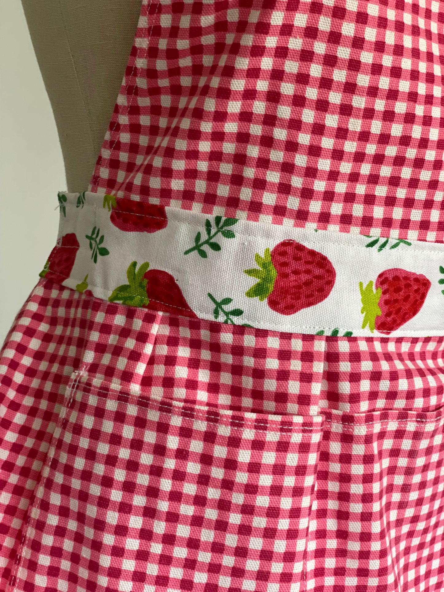 Cecilia - Strawberry on Gingham Fuchsia